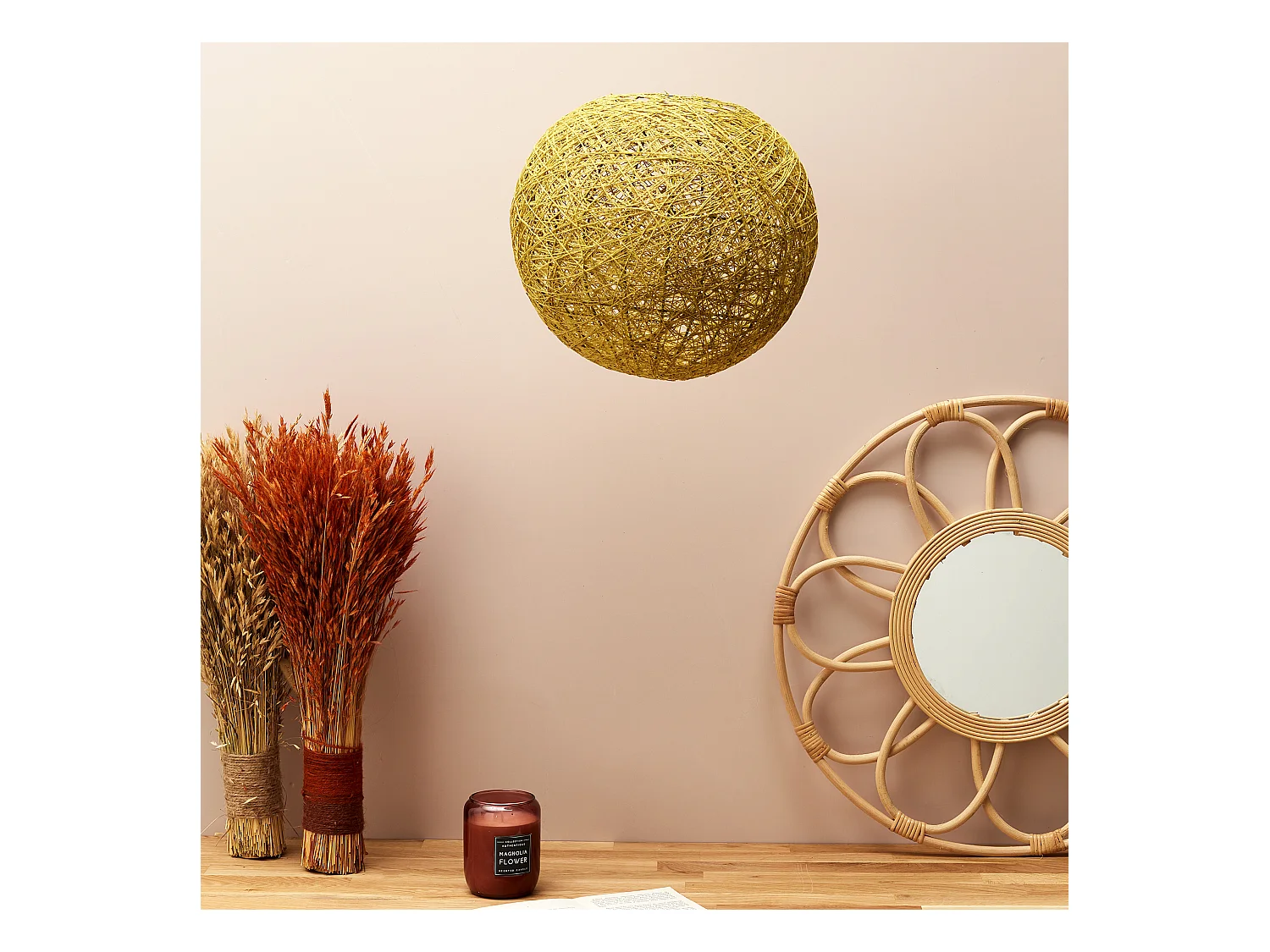 Suspension Interieur Moutarde 30cm