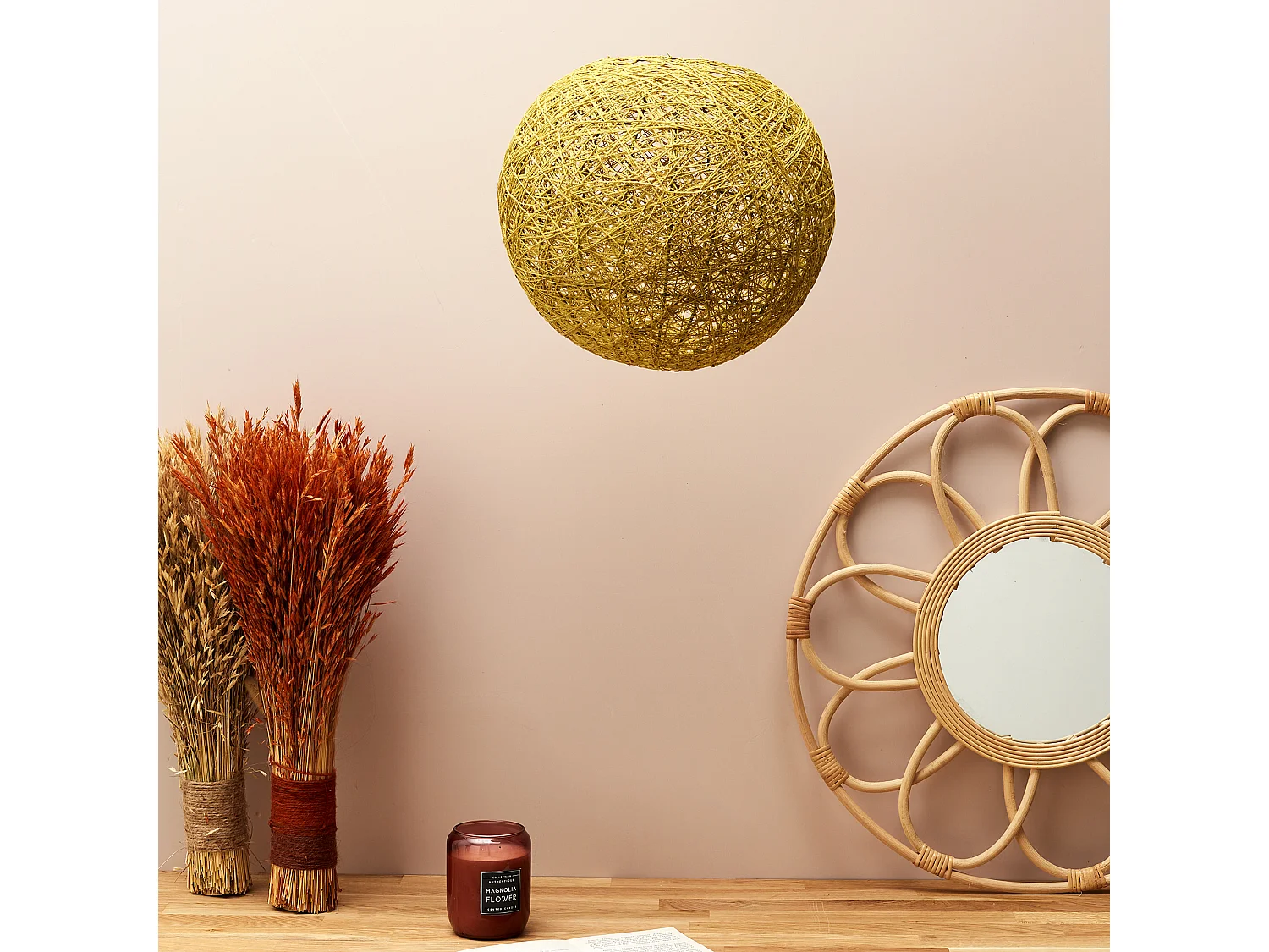 Suspension Interieur Moutarde 30cm