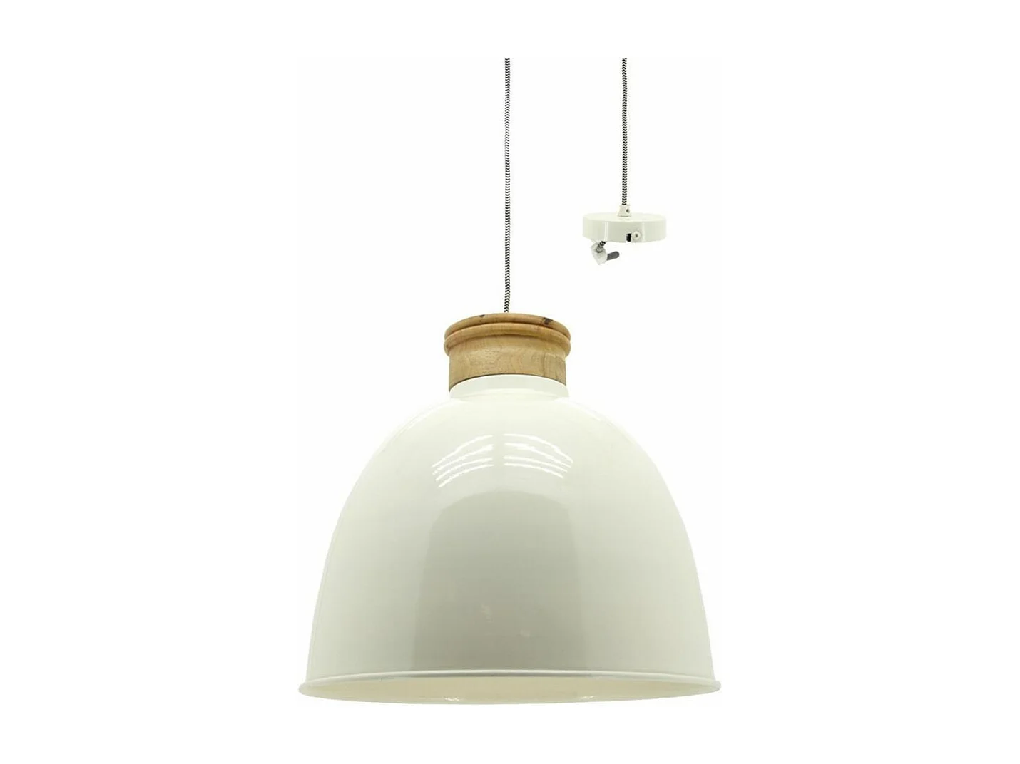 Suspension en métal et bois naturel sculpté