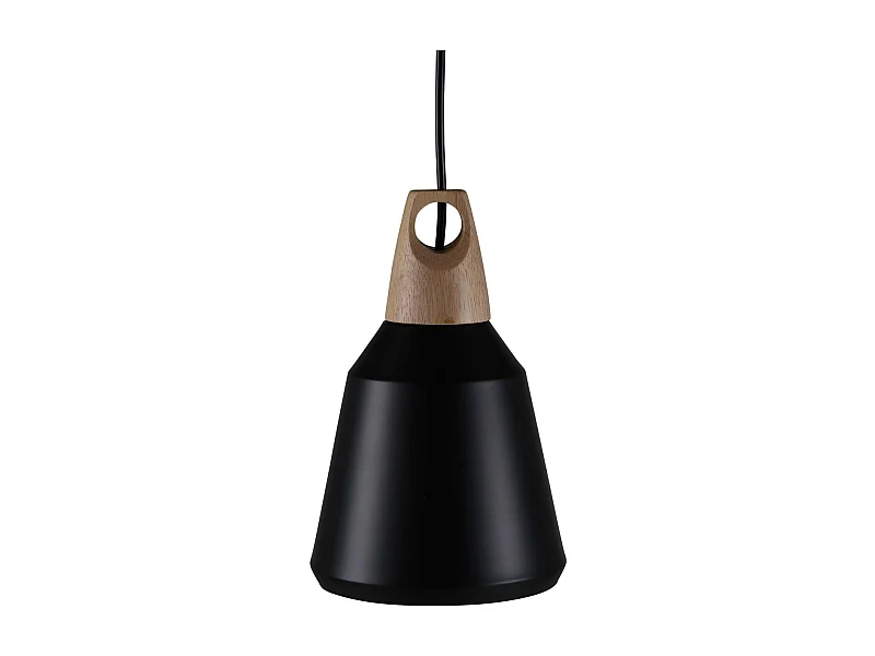 Nao verlichting hanglamp Ø16cm aluminum zwart, hout.