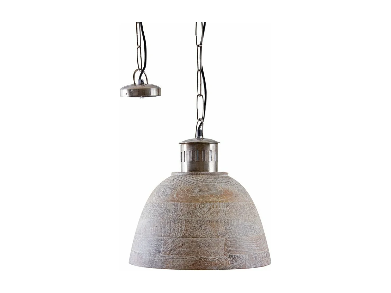 Suspension bois blanchi et métal