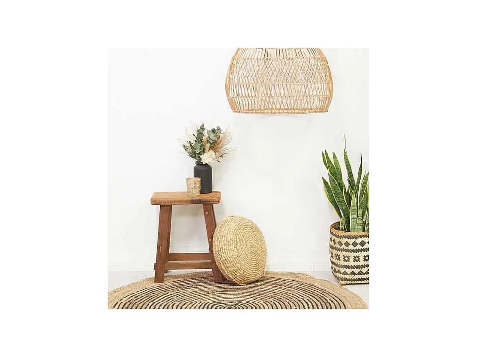 Abat-jour en rotin naturel pour suspension Rond