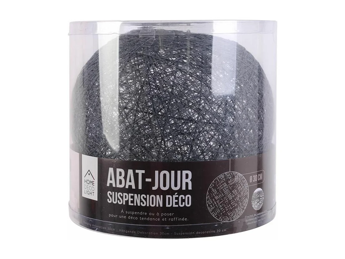 Abat-Jour Déco "Suspension" 30cm Gris