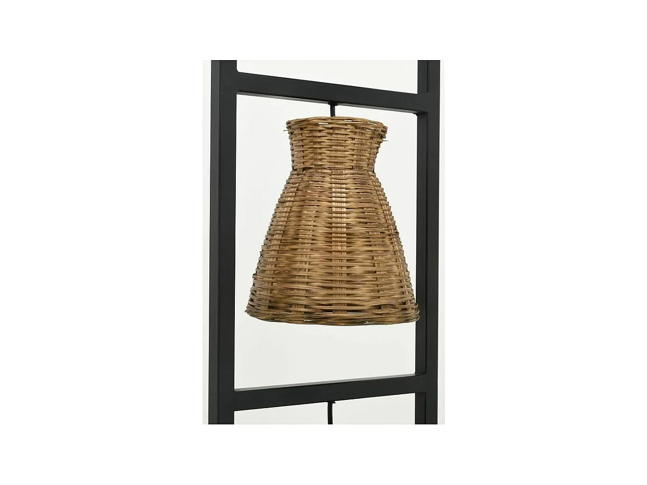 Lampe en métal et bambou naturel