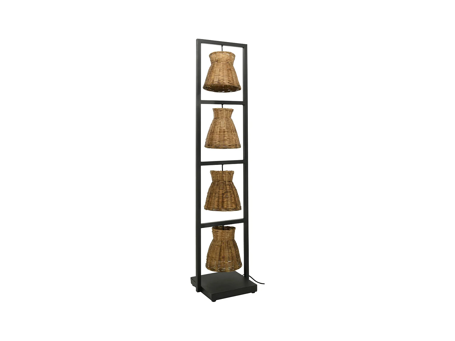 Lampe en métal et bambou naturel