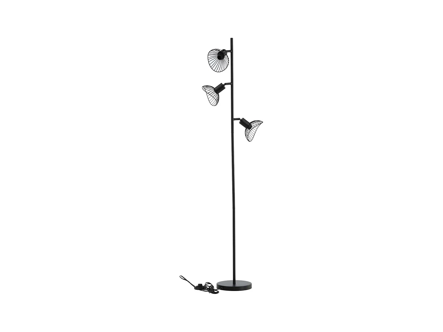 Lampadaire Design 3 Lampes "Elsa" 138cm Noir