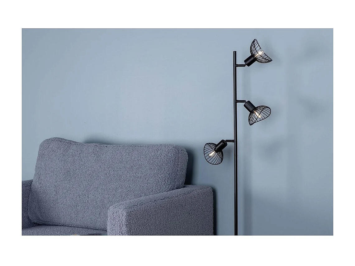 Lampadaire Design 3 Lampes "Elsa" 138cm Noir