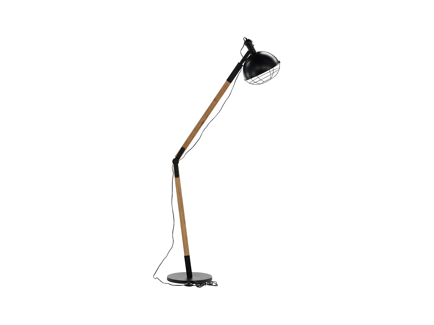 Kick verlichting vloerlamp 30x30x190cm staal zwart, hout.