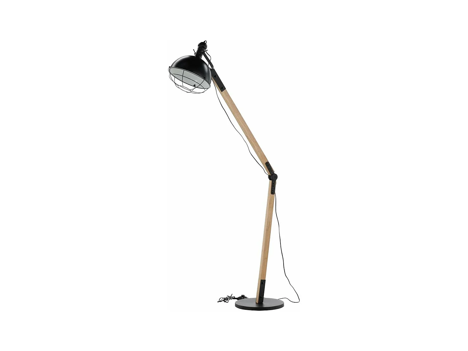 Kick verlichting vloerlamp 30x30x190cm staal zwart, hout.