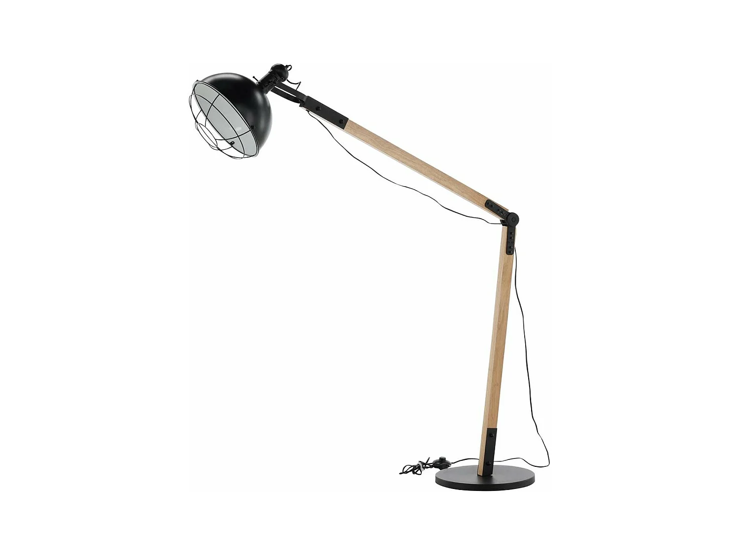 Kick verlichting vloerlamp 30x30x190cm staal zwart, hout.