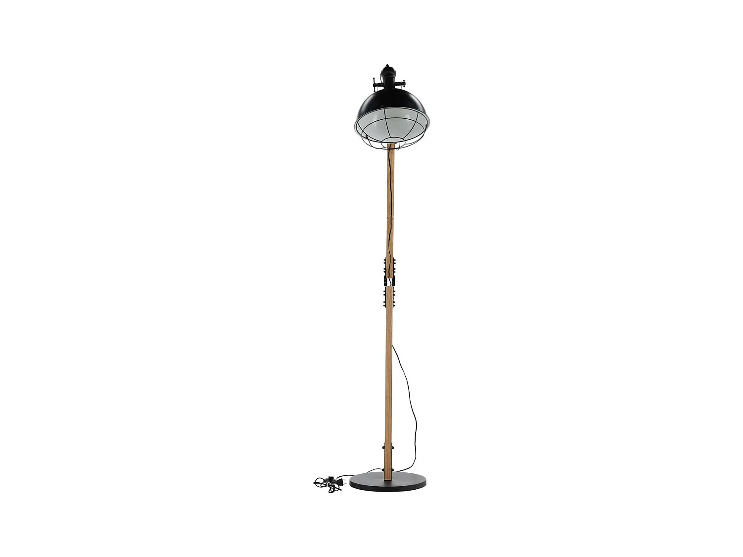Kick verlichting vloerlamp 30x30x190cm staal zwart, hout.