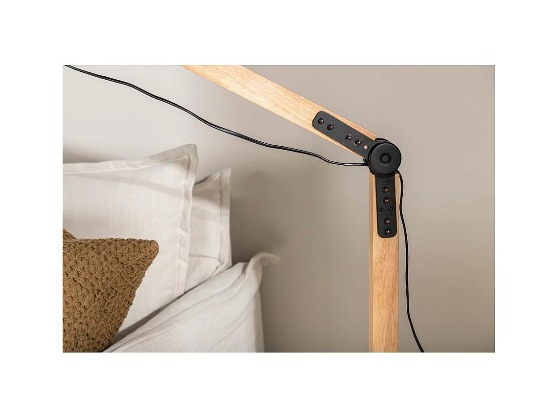 Kick verlichting vloerlamp 30x30x190cm staal zwart, hout.