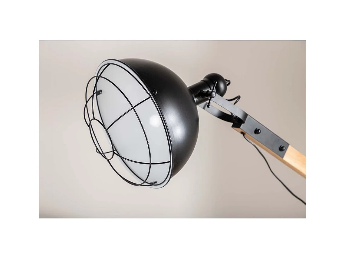 Kick verlichting vloerlamp 30x30x190cm staal zwart, hout.