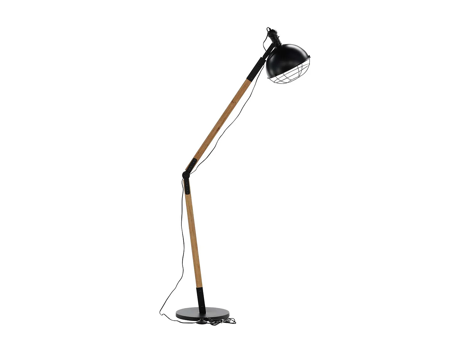 Kick verlichting vloerlamp 30x30x190cm staal zwart, hout.