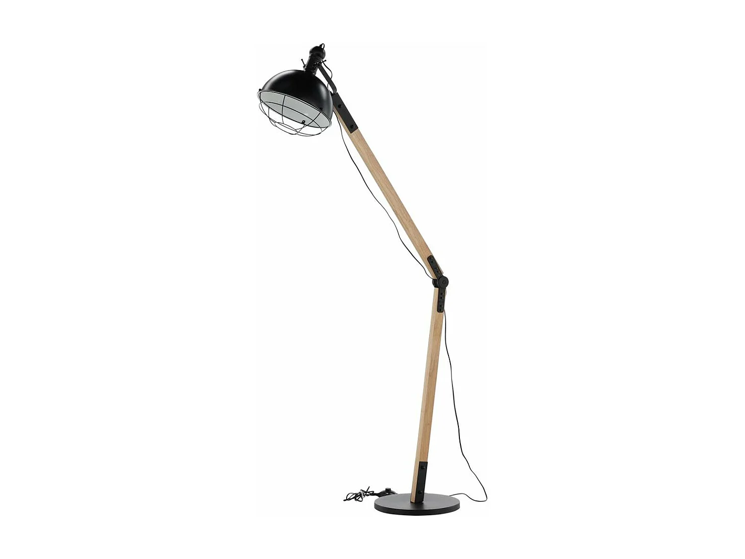 Kick verlichting vloerlamp 30x30x190cm staal zwart, hout.