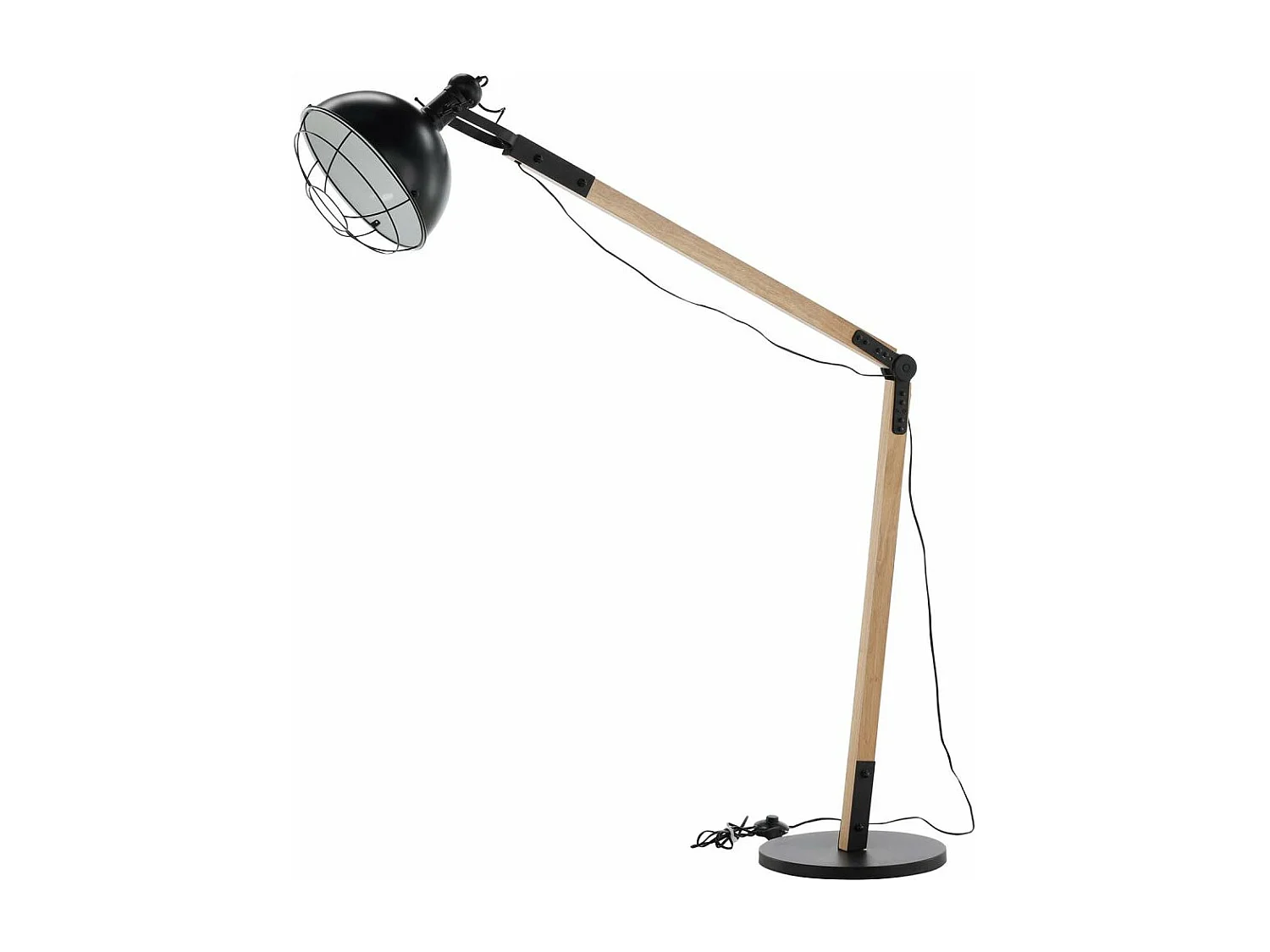 Kick verlichting vloerlamp 30x30x190cm staal zwart, hout.