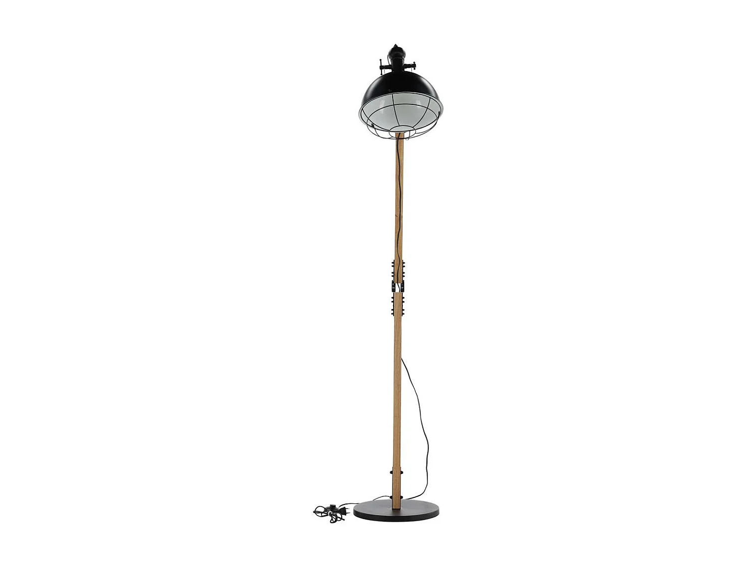 Kick verlichting vloerlamp 30x30x190cm staal zwart, hout.