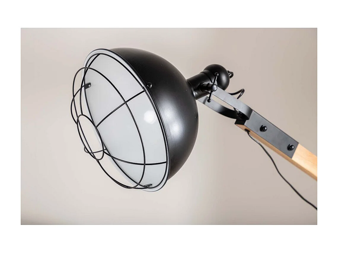 Kick verlichting vloerlamp 30x30x190cm staal zwart, hout.