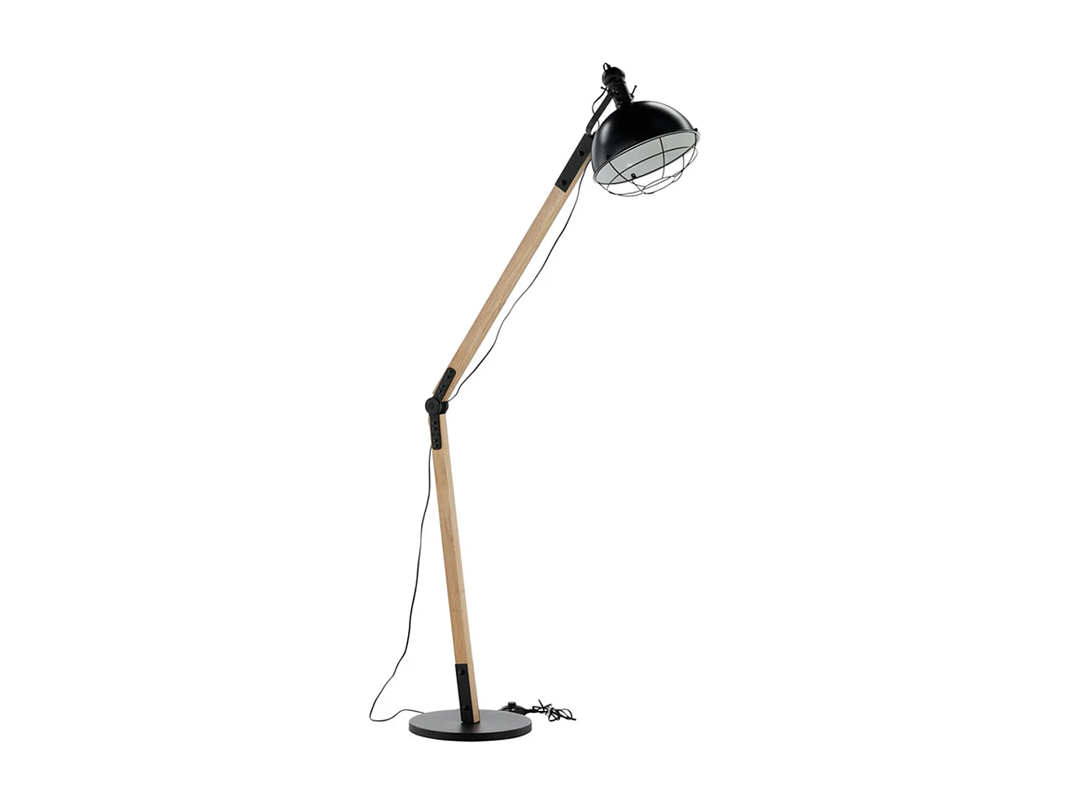 Kick verlichting vloerlamp 30x30x190cm staal zwart, hout.