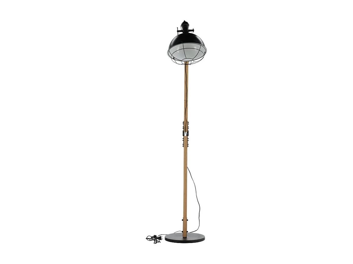 Kick verlichting vloerlamp 30x30x190cm staal zwart, hout.