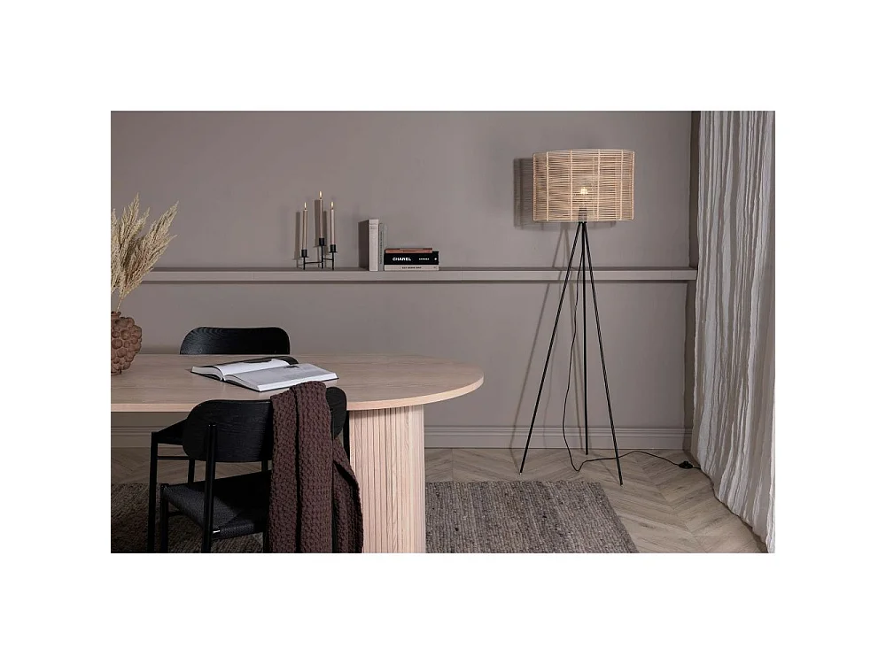 Fence verlichting vloerlamp 50x72x160cm rotan zwart, hout.