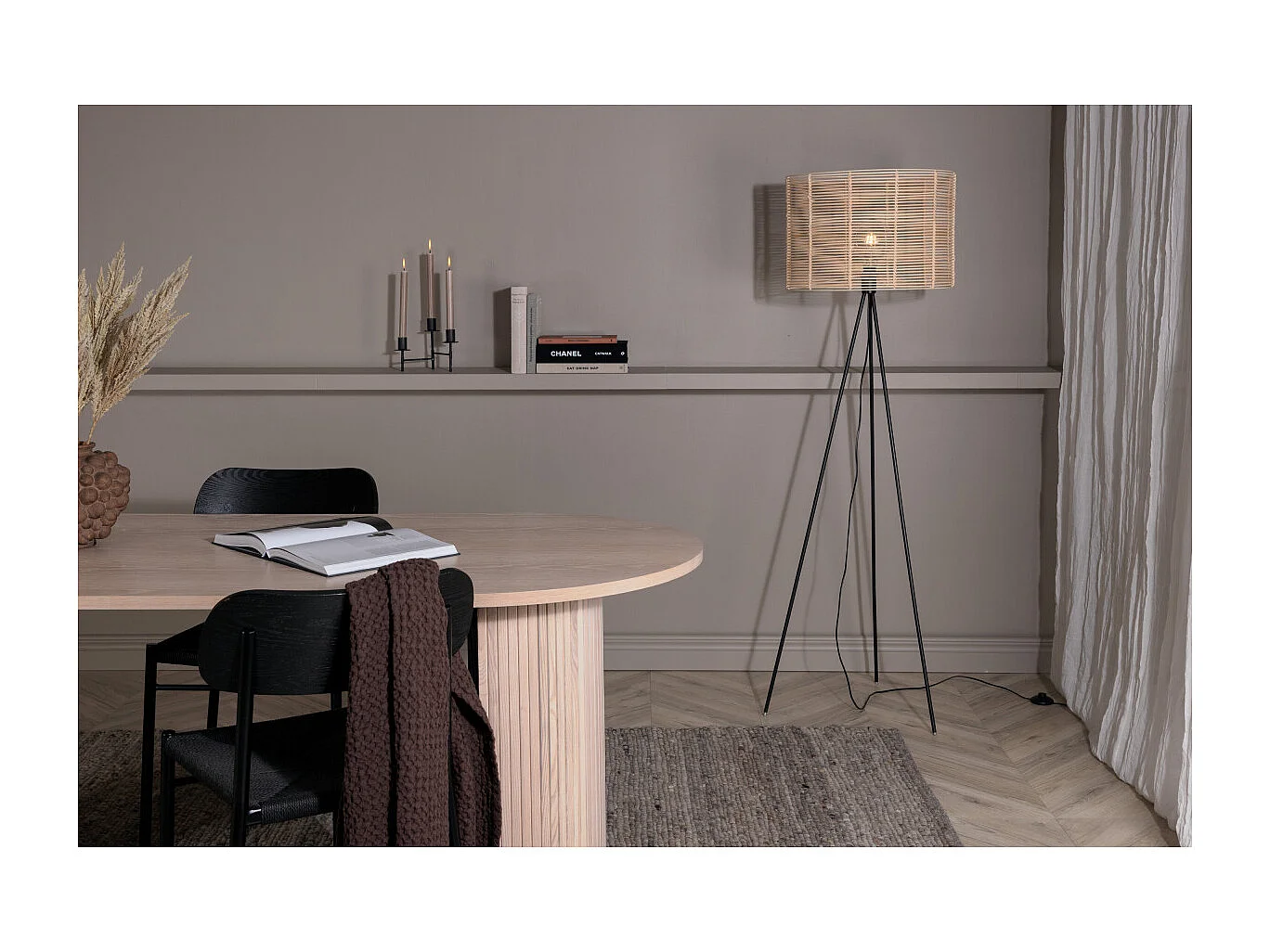 Lampadaire en Rotin "Fence" 160cm Naturel