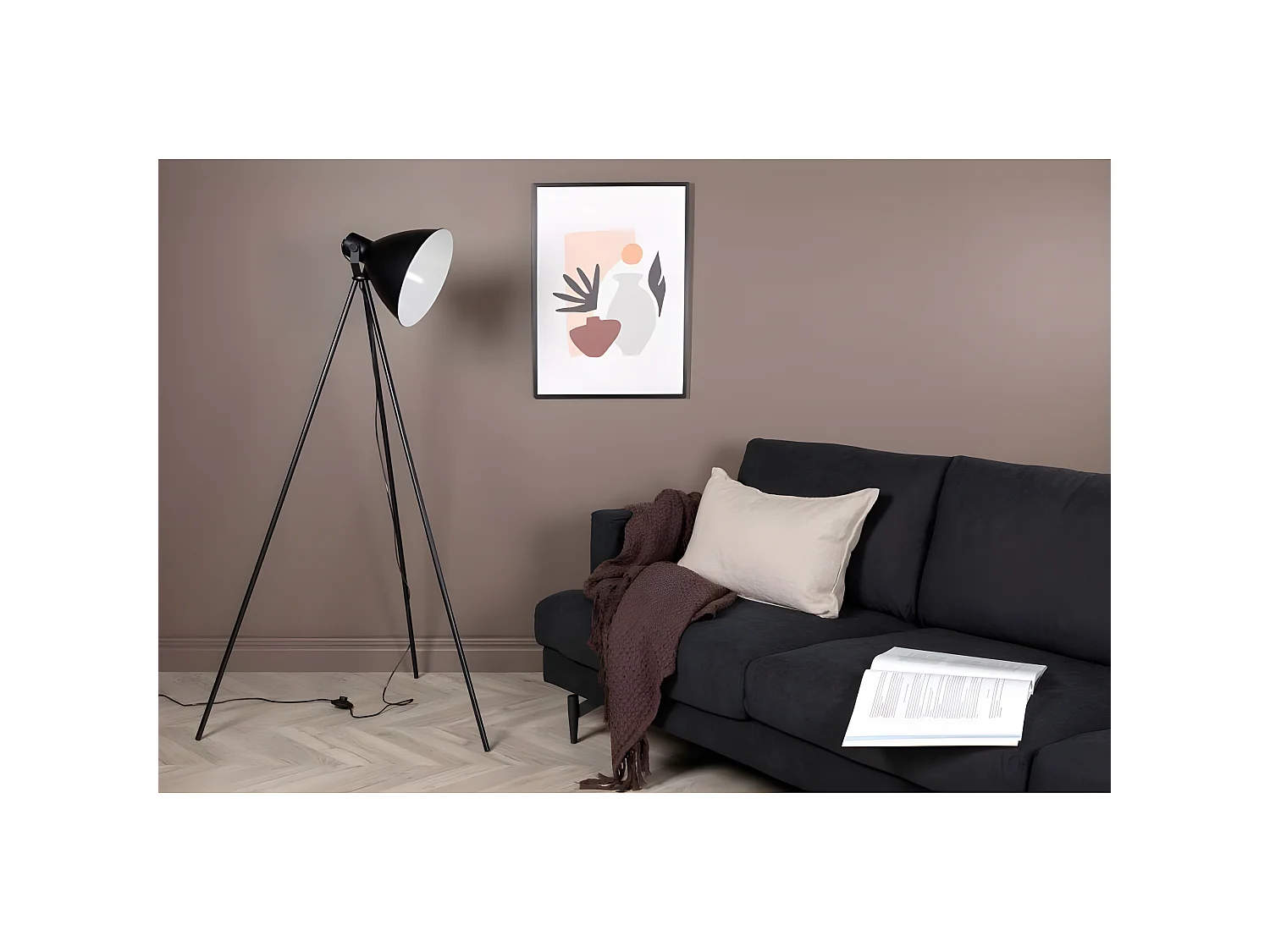 Tiv verlichting vloerlamp 73x63x139,5cm staal zwart, wit.