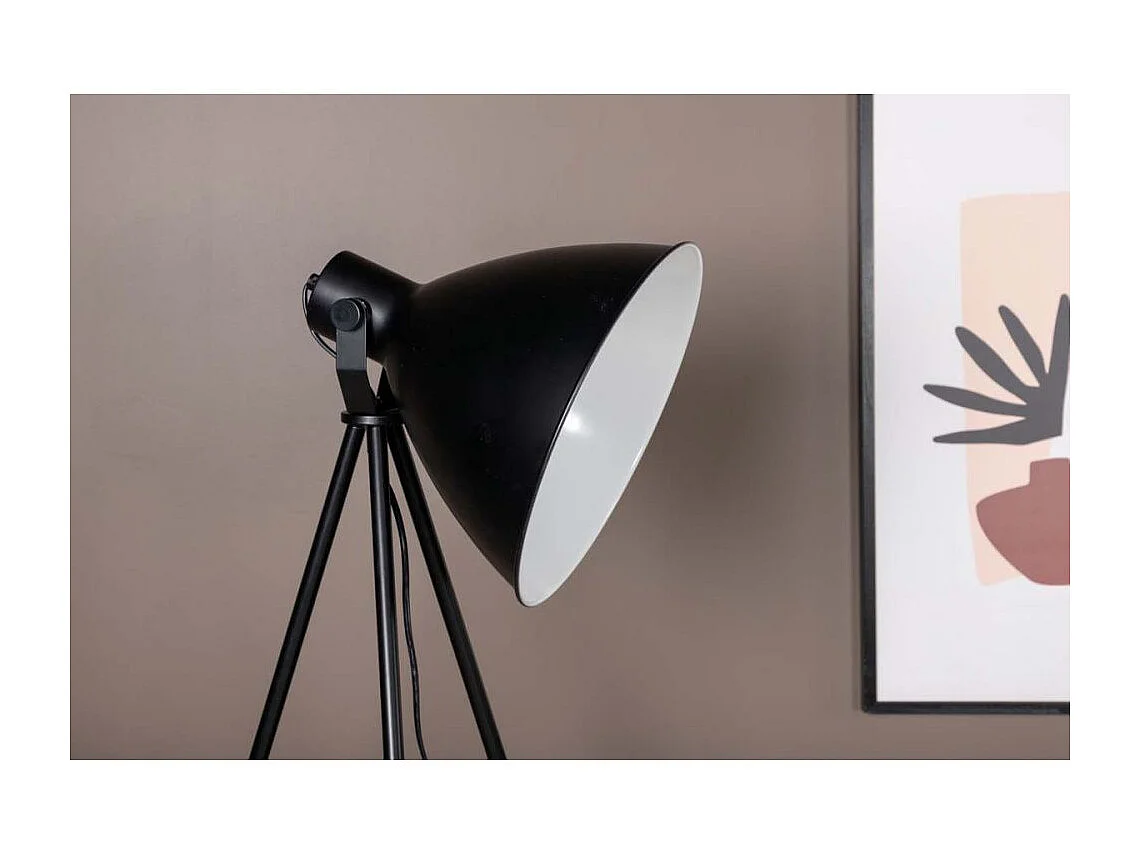 Lampadaire Trépied en Métal "Tiv" 140cm Noir
