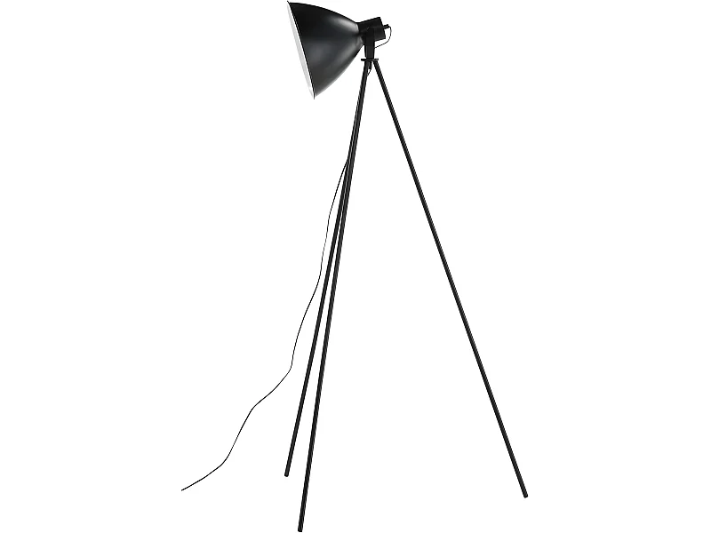 Lampadaire Trépied en Métal "Tiv" 140cm Noir