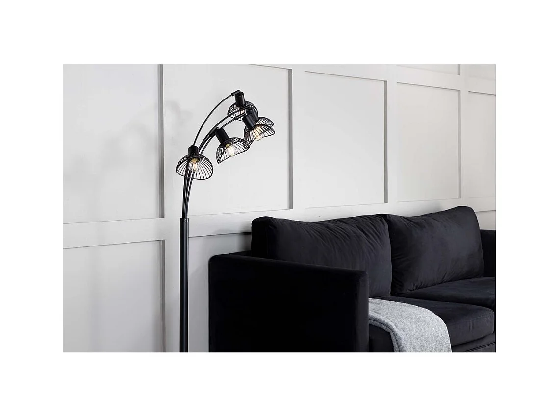 Elsa verlichting vloerlamp 81x36x152,3cm staal zwart.