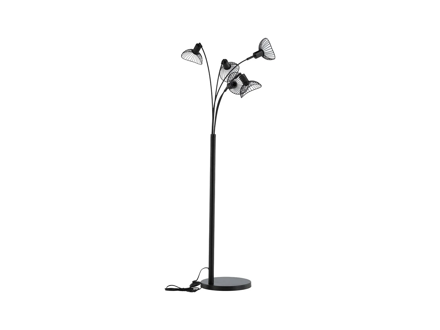 Lampadaire Design 5 Têtes "Elsa" 152cm Noir