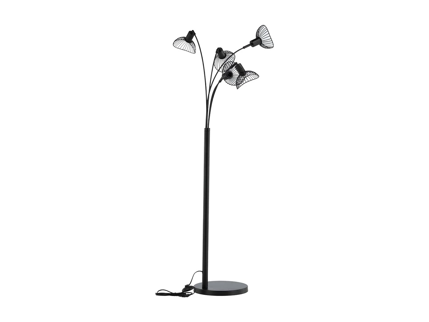 Lampadaire Design 5 Têtes "Elsa" 152cm Noir