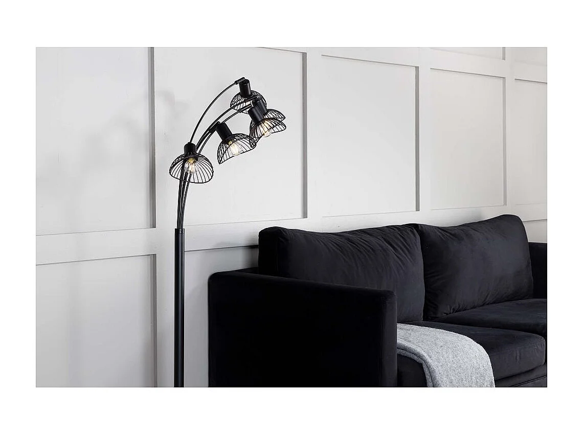 Lampadaire Design 5 Têtes "Elsa" 152cm Noir