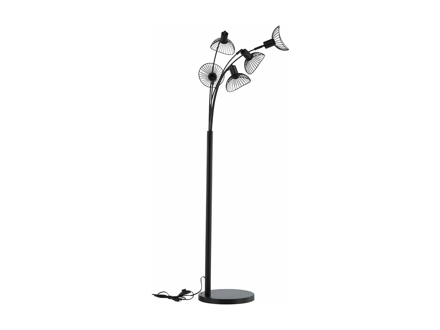 Lampadaire Design 5 Têtes "Elsa" 152cm Noir