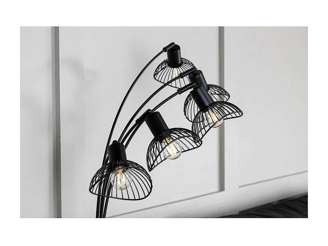 Lampadaire Design 5 Têtes "Elsa" 152cm Noir
