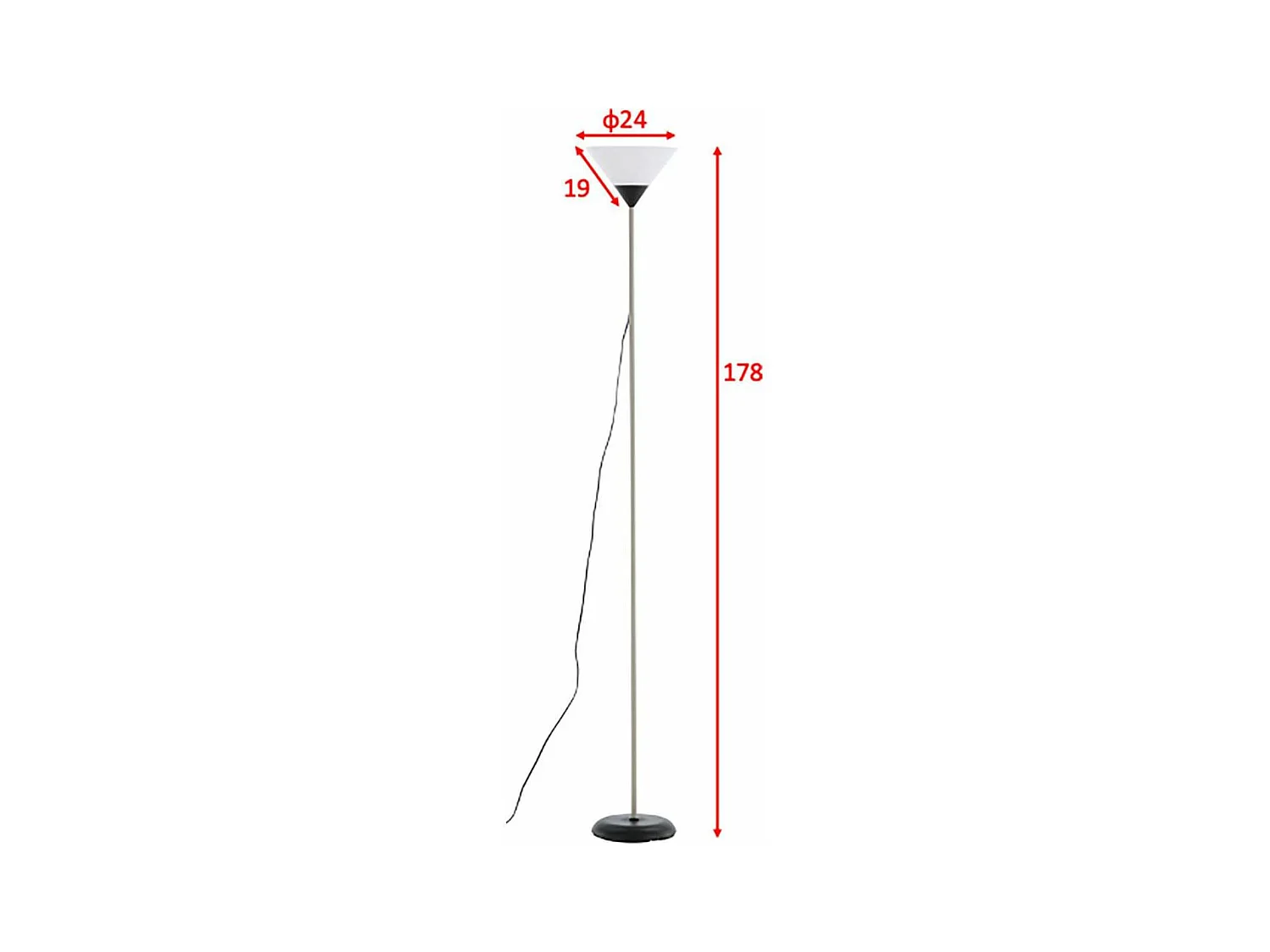 Batang verlichting vloerlamp 25,4x25,4x178cm plastic beige, zwart, wit.