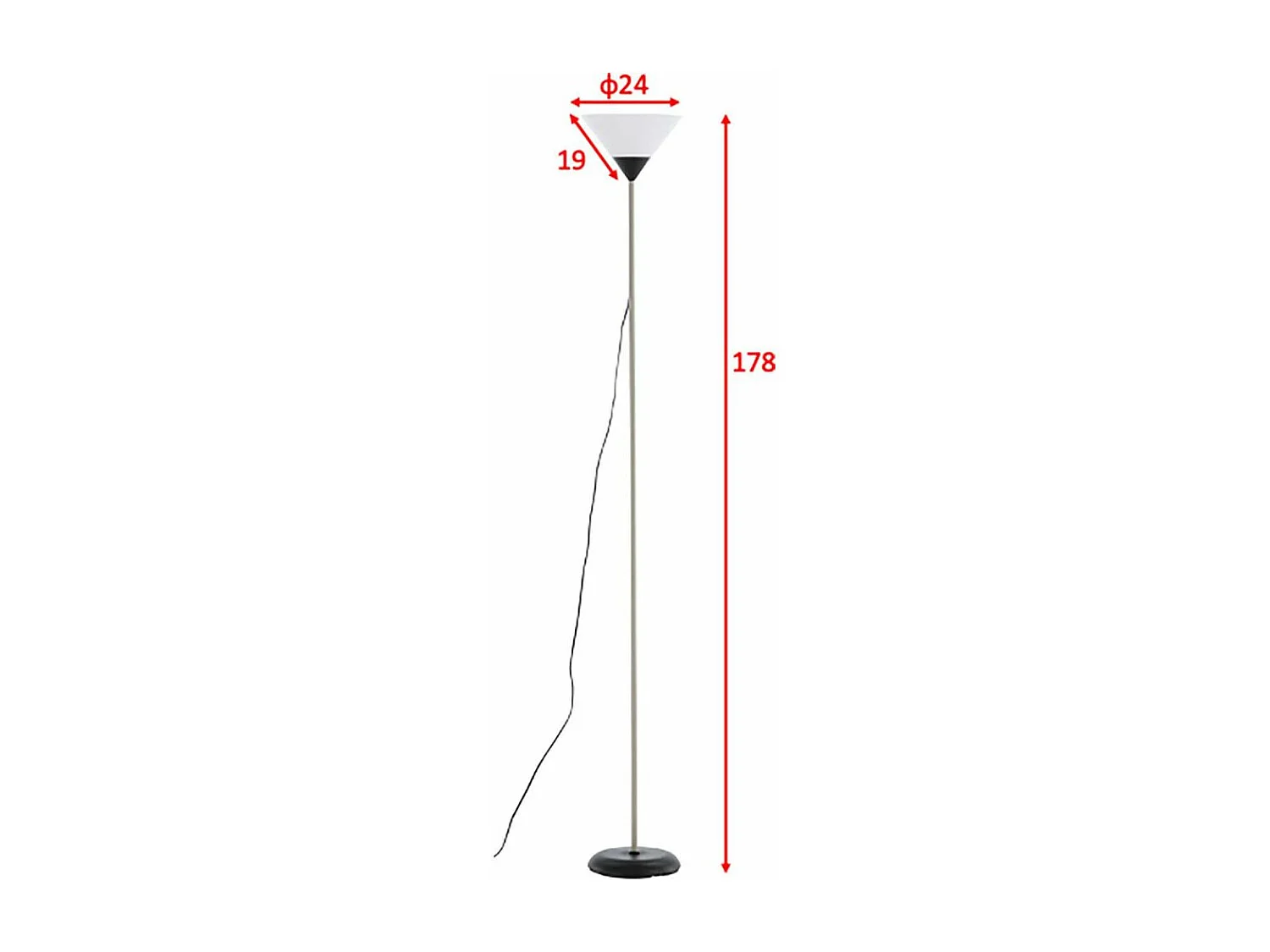 Lampadaire Design "Batang" 178cm Noir