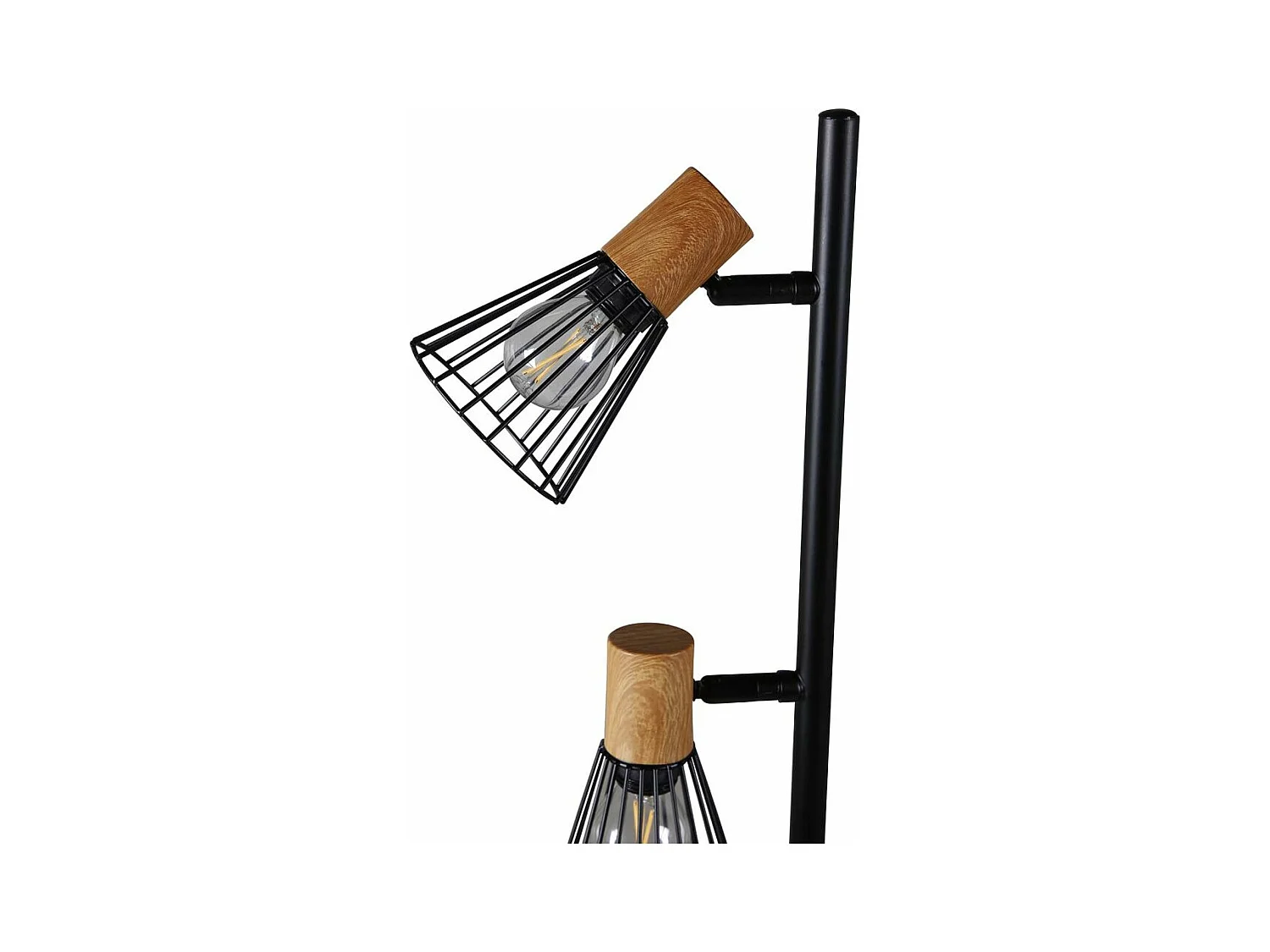 Atticus verlichting vloerlamp 24x20x138,5cm staal zwart, hout.