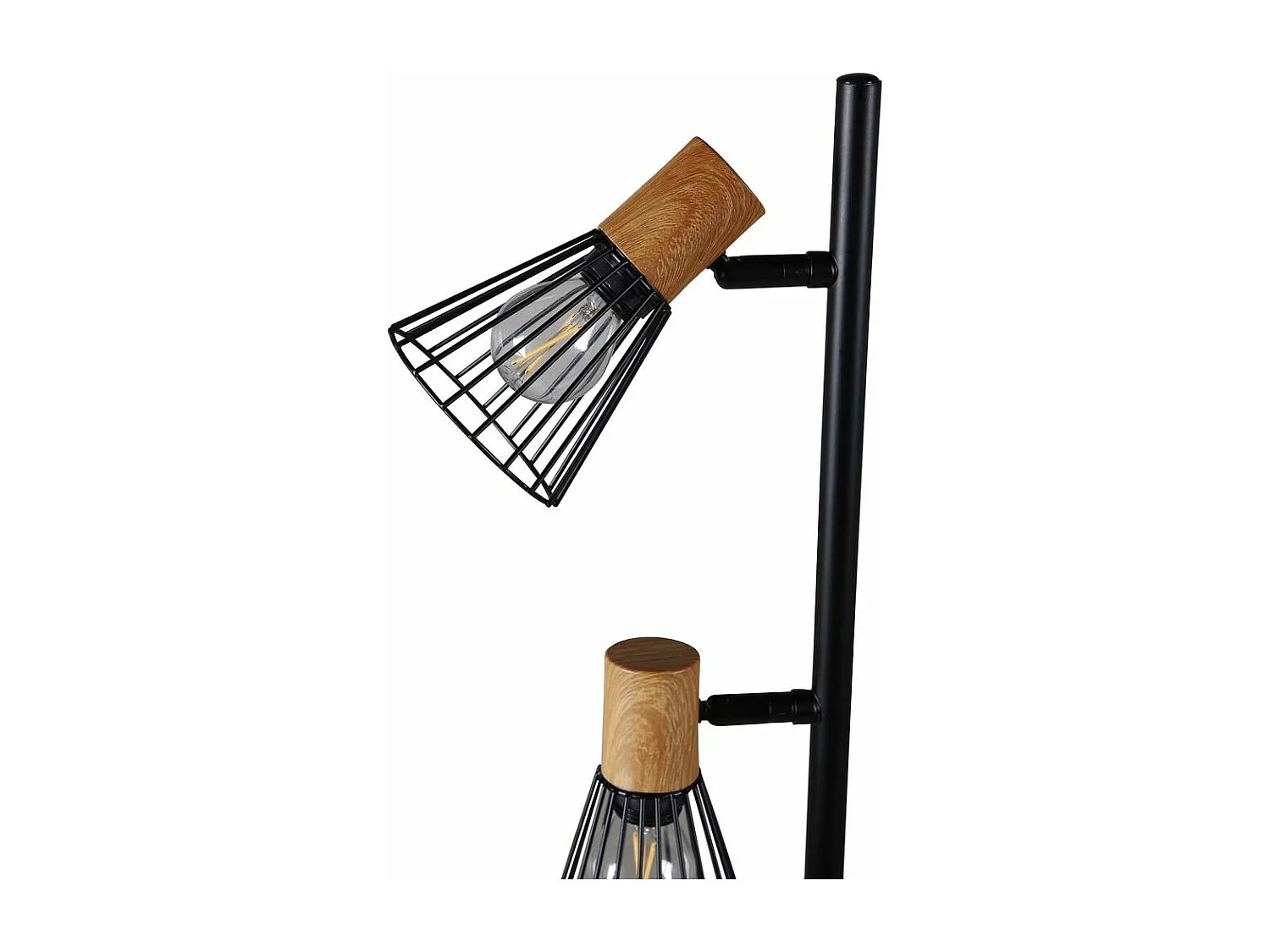 Atticus verlichting vloerlamp 24x20x138,5cm staal zwart, hout.