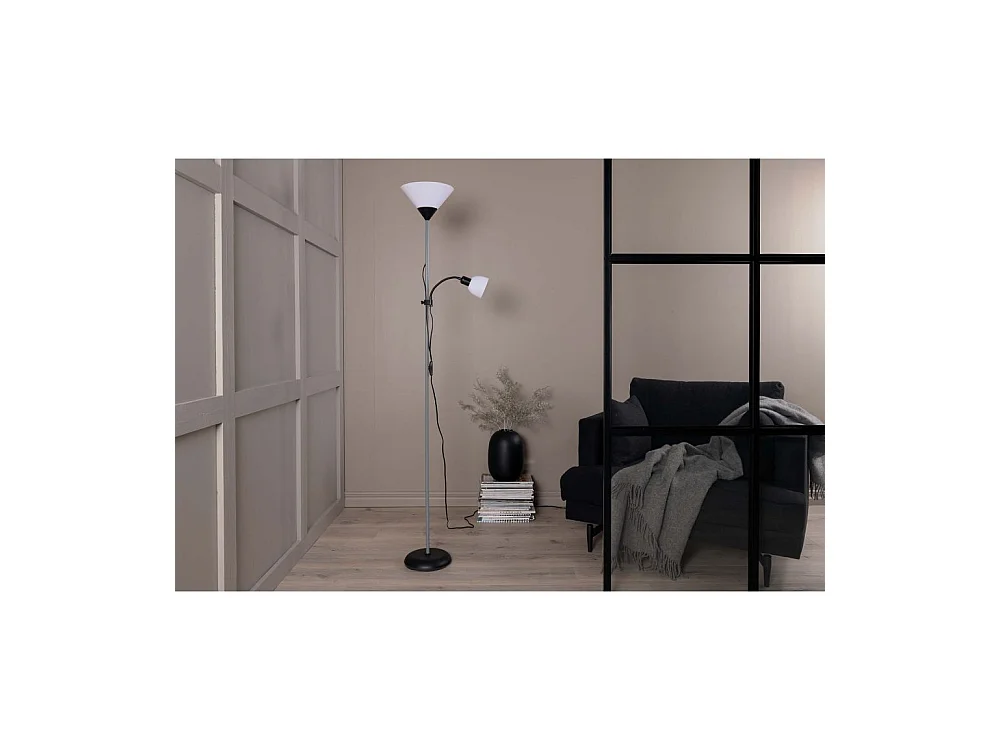 Bagasi verlichting vloerlamp 24,5x24,5x178cm plastic zwart, grijs, wit.
