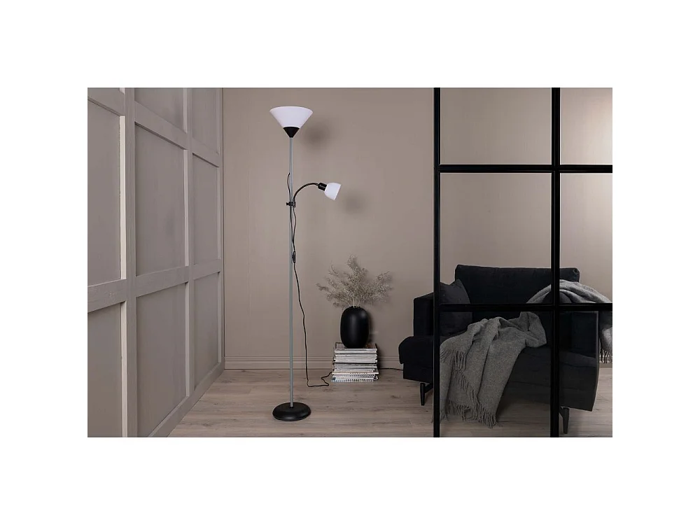 Bagasi verlichting vloerlamp 24,5x24,5x178cm plastic zwart, grijs, wit.