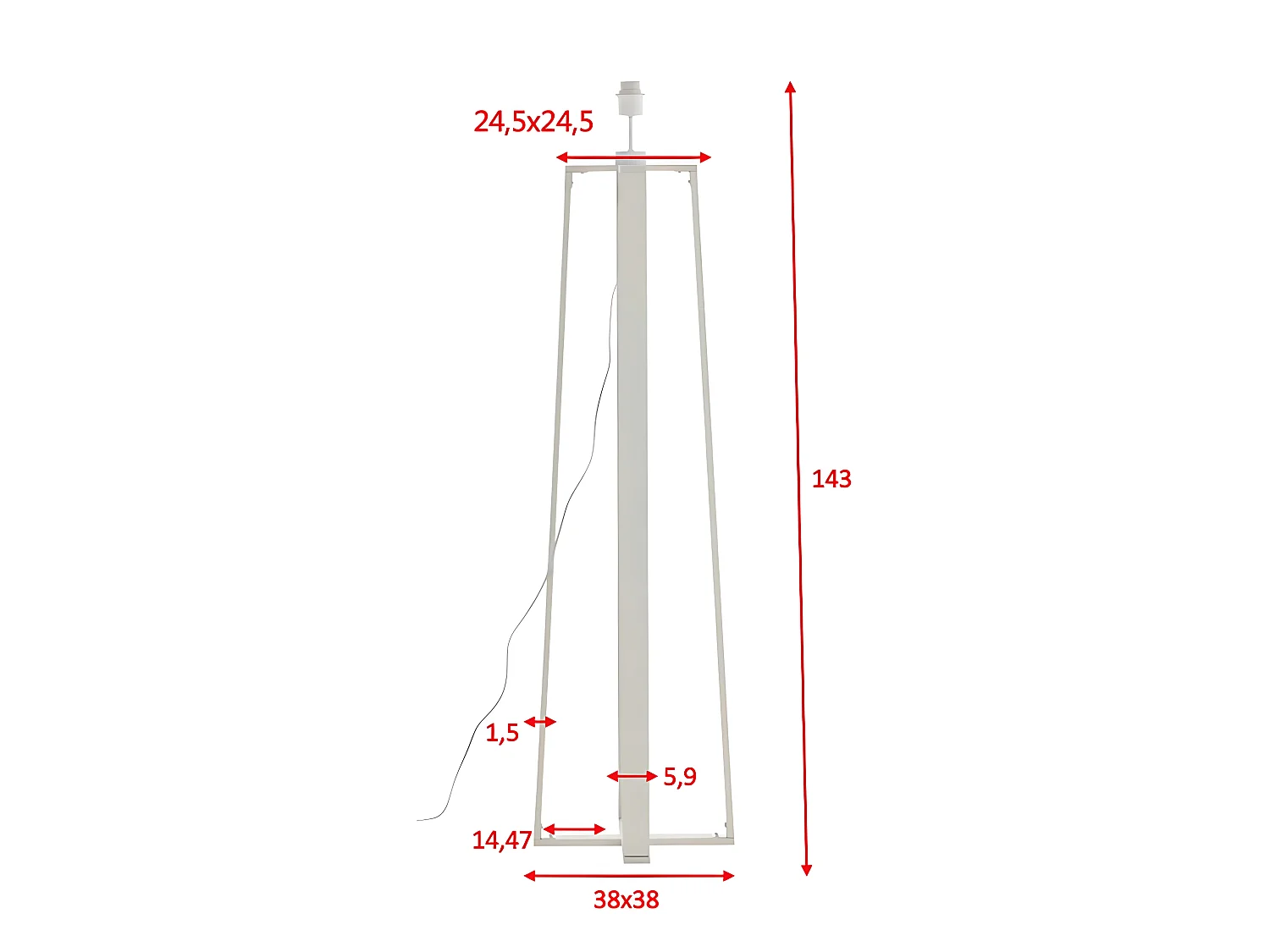 Avspark verlichting vloerlamp 41x41x137cm glas zwart.