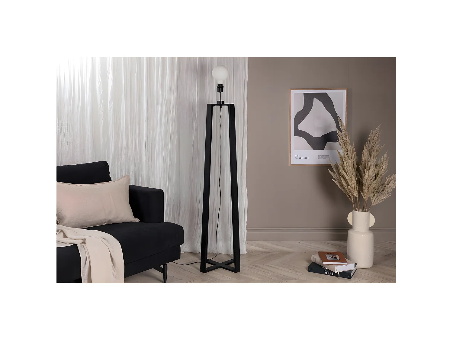 Lampadaire Design "Avspark" 137cm Noir