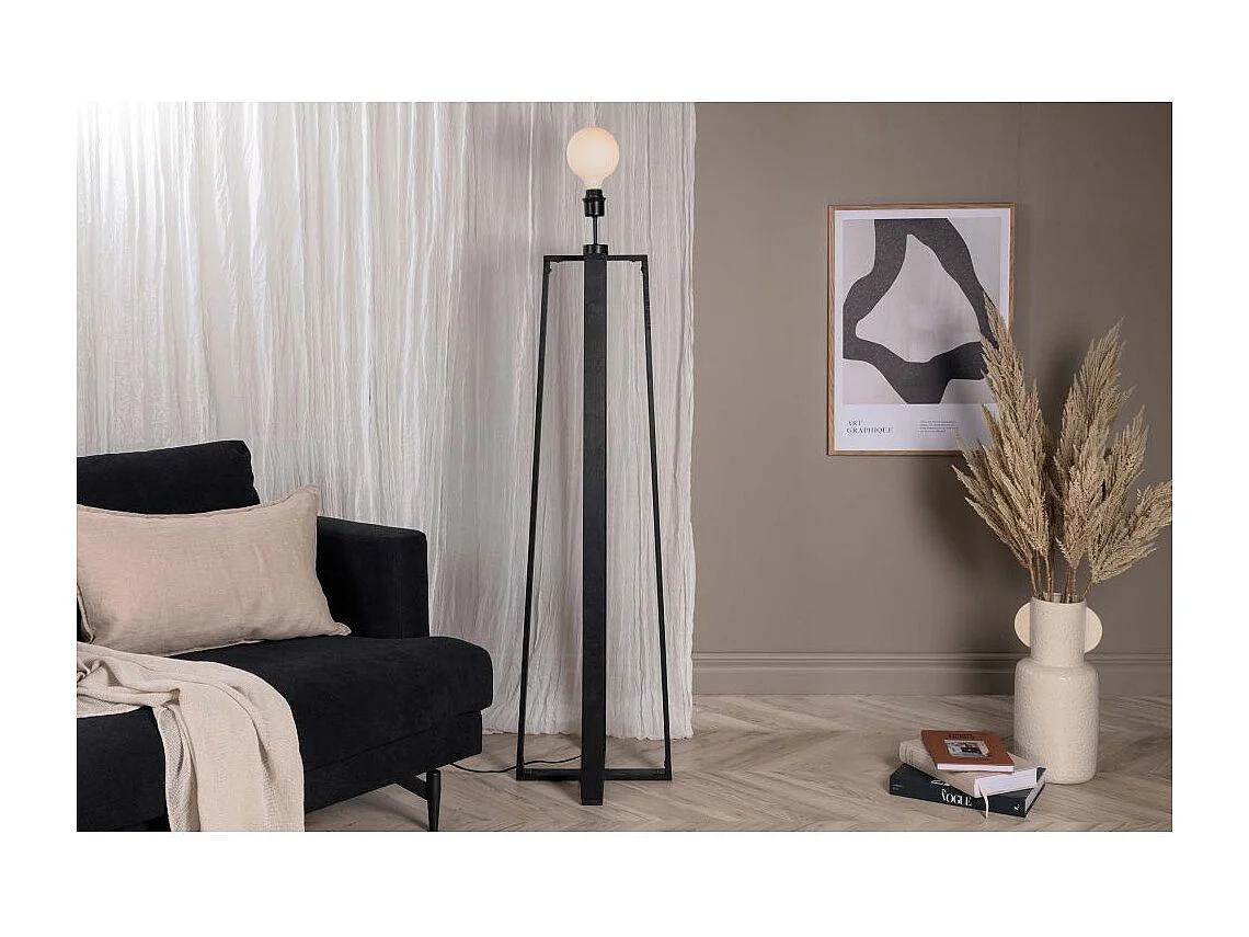 Avspark verlichting vloerlamp 41x41x137cm glas zwart.