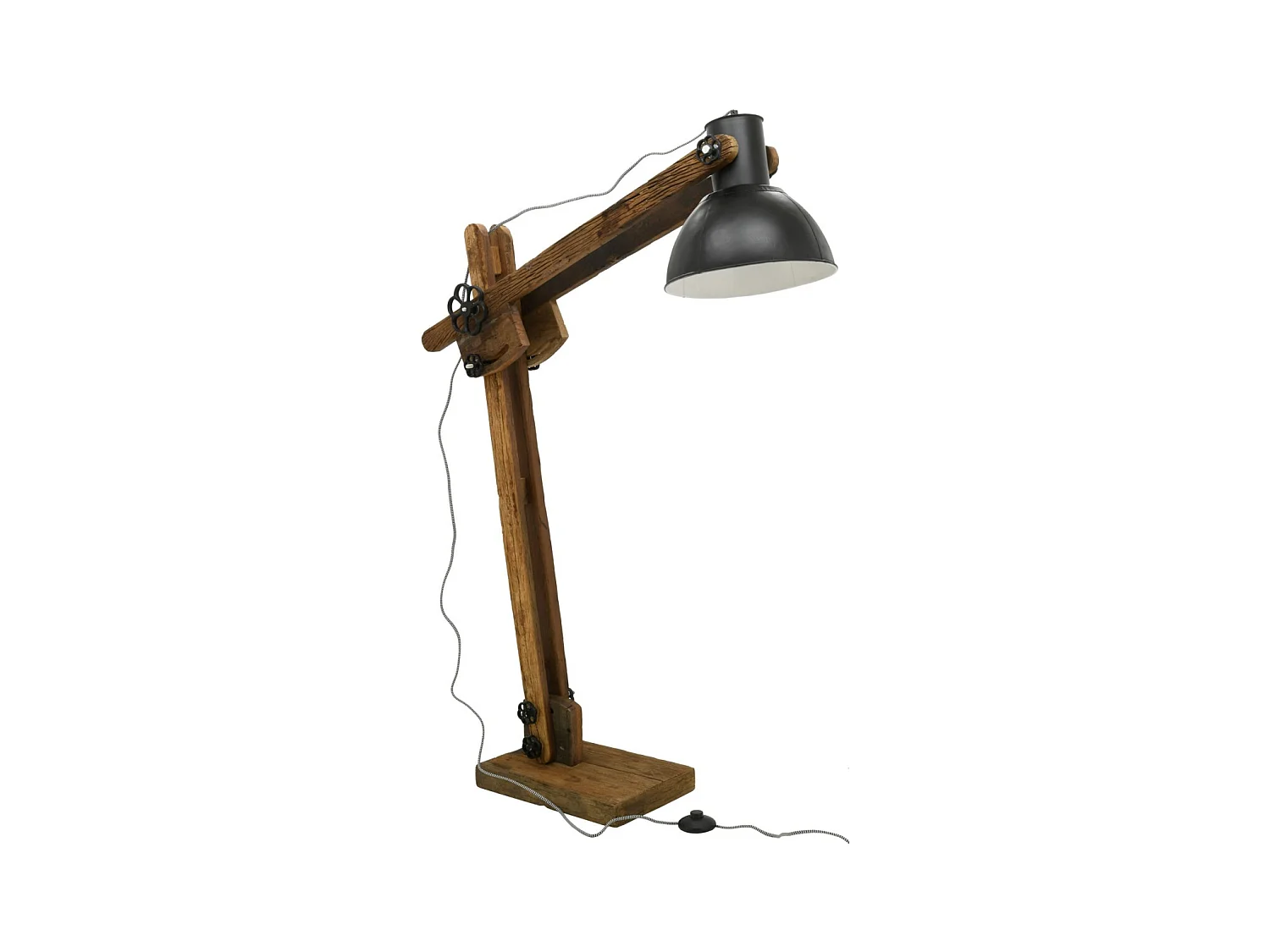Lampe haute en bois recyclé et métal teinté Archi