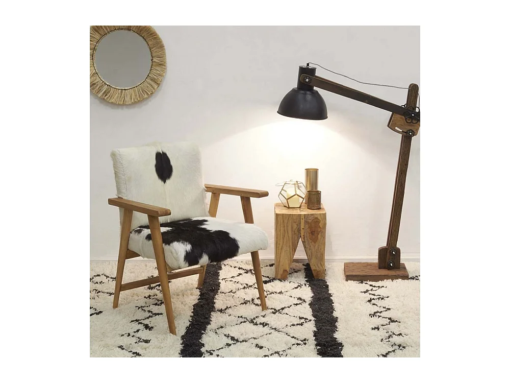 Lampe haute en bois recyclé et métal teinté Archi