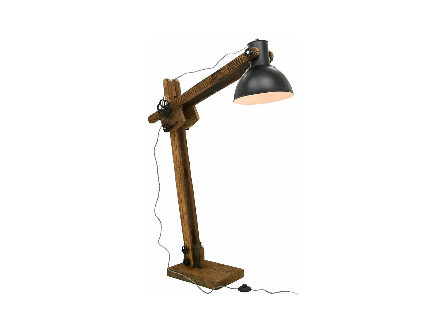 Lampe haute en bois recyclé et métal teinté Archi