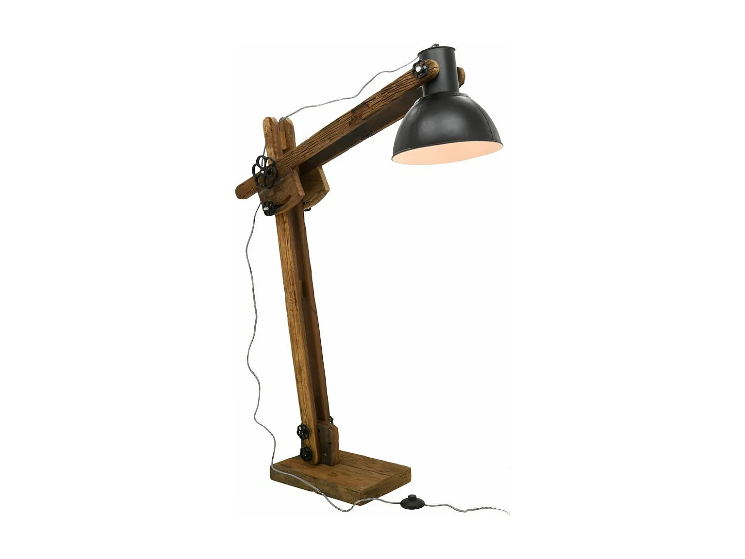 Lampe haute en bois recyclé et métal teinté Archi