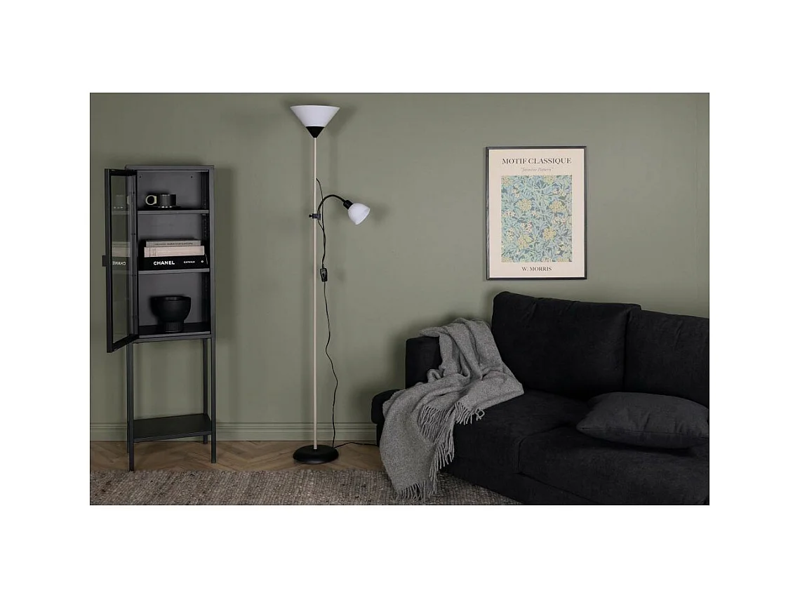 Bagasi verlichting vloerlamp 24,5x24,5x178cm plastic beige, zwart, wit.