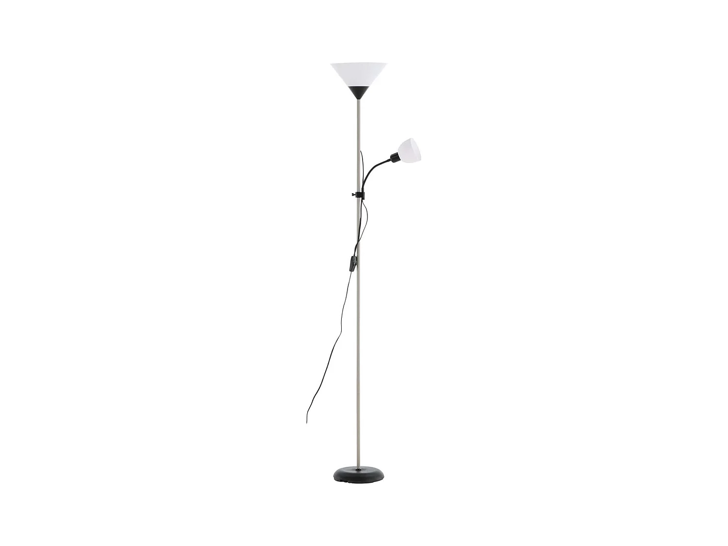 Lampadaire 2 abat-jour en acier Bagasi Beige